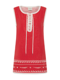 Cody Tunic in Red Ivory Fish