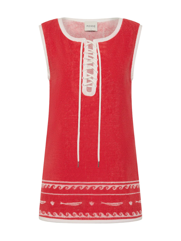 Cody Tunic in Red Ivory Fish