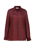Luna Satin Shirt in Wine