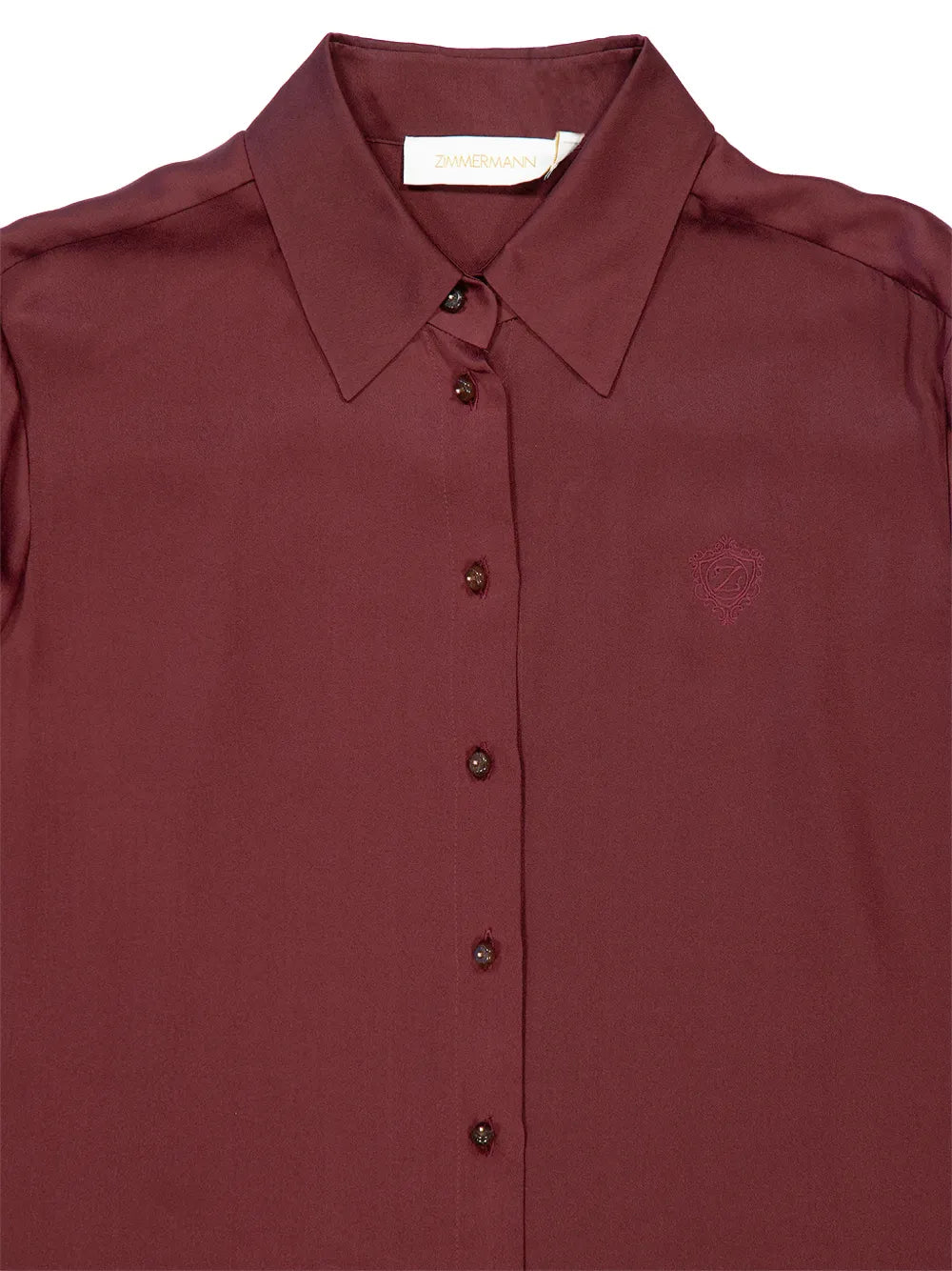 Luna Satin Shirt in Wine