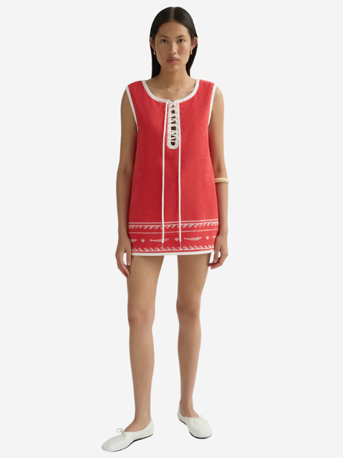 Cody Tunic in Red Ivory Fish