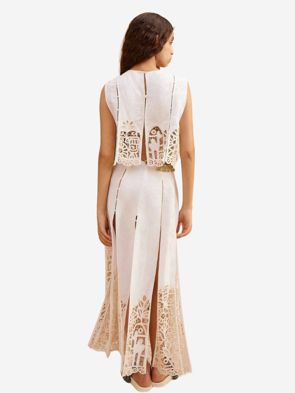 Rosemary Embroidered Top in Cream