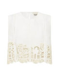 Rosemary Embroidered Top in Cream