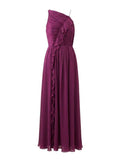 Aisha Pleated Gown in Mulberry